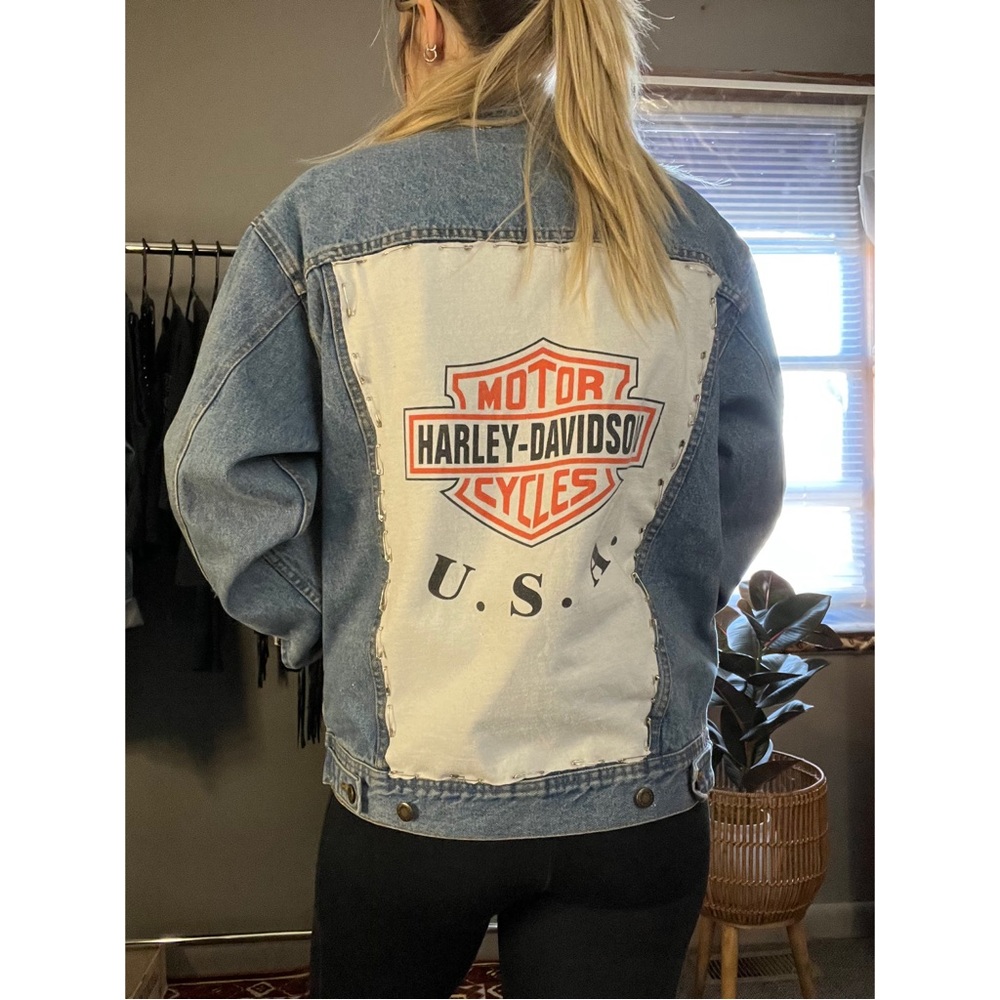 Custom Harley Davidson Wrangler Denim Jacket